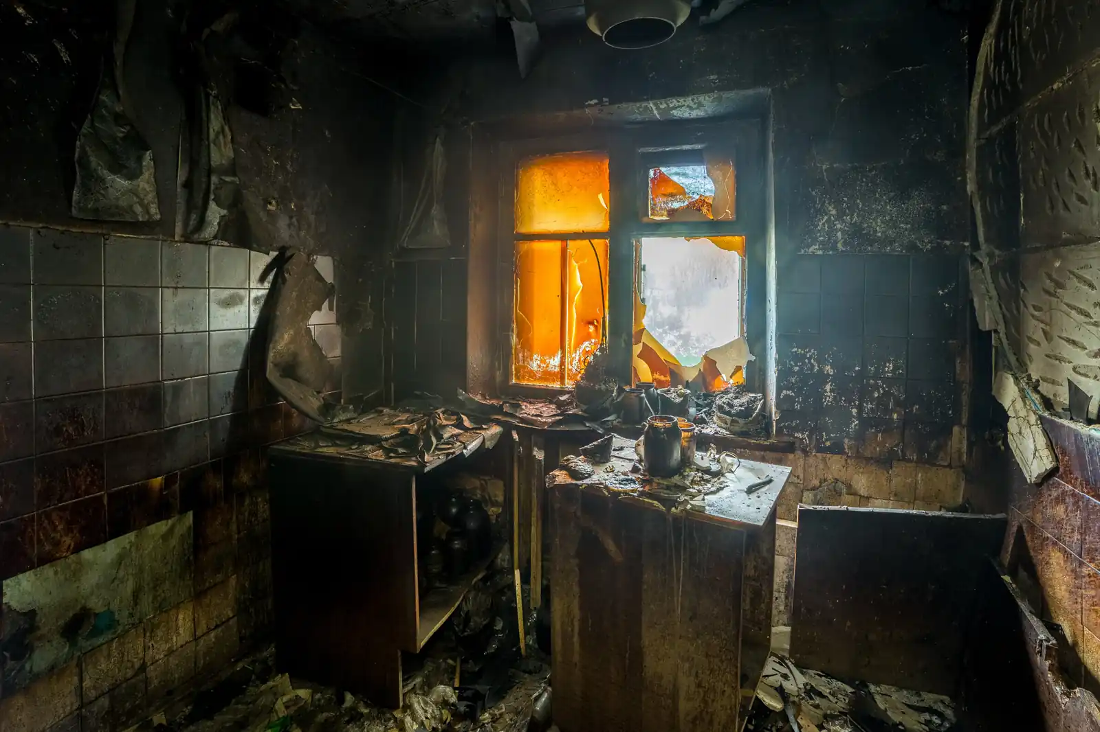 Fire damage restoration crew responding to a house fire in Boulder, CO near 80306